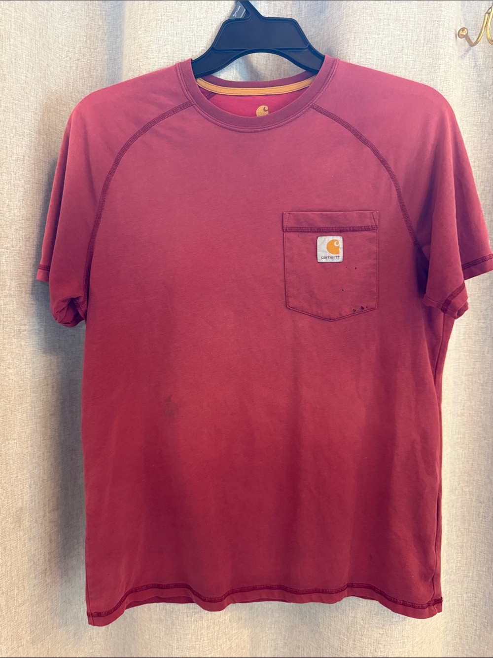 Carhartt Men's Short-Sleeve Pocket Tee in Maroon